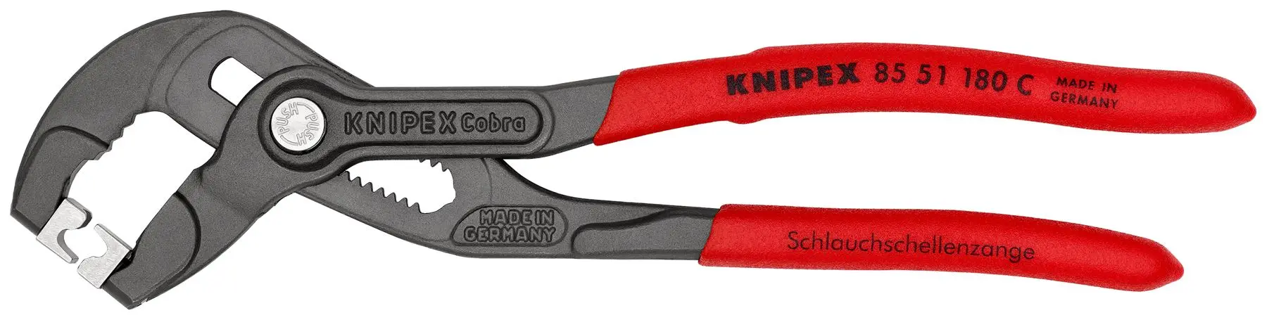 KNIPEX Hose Clamp Pliers for Click Clamps 180mm Plastic Coated Handles Non Slip 85 51 180 C
