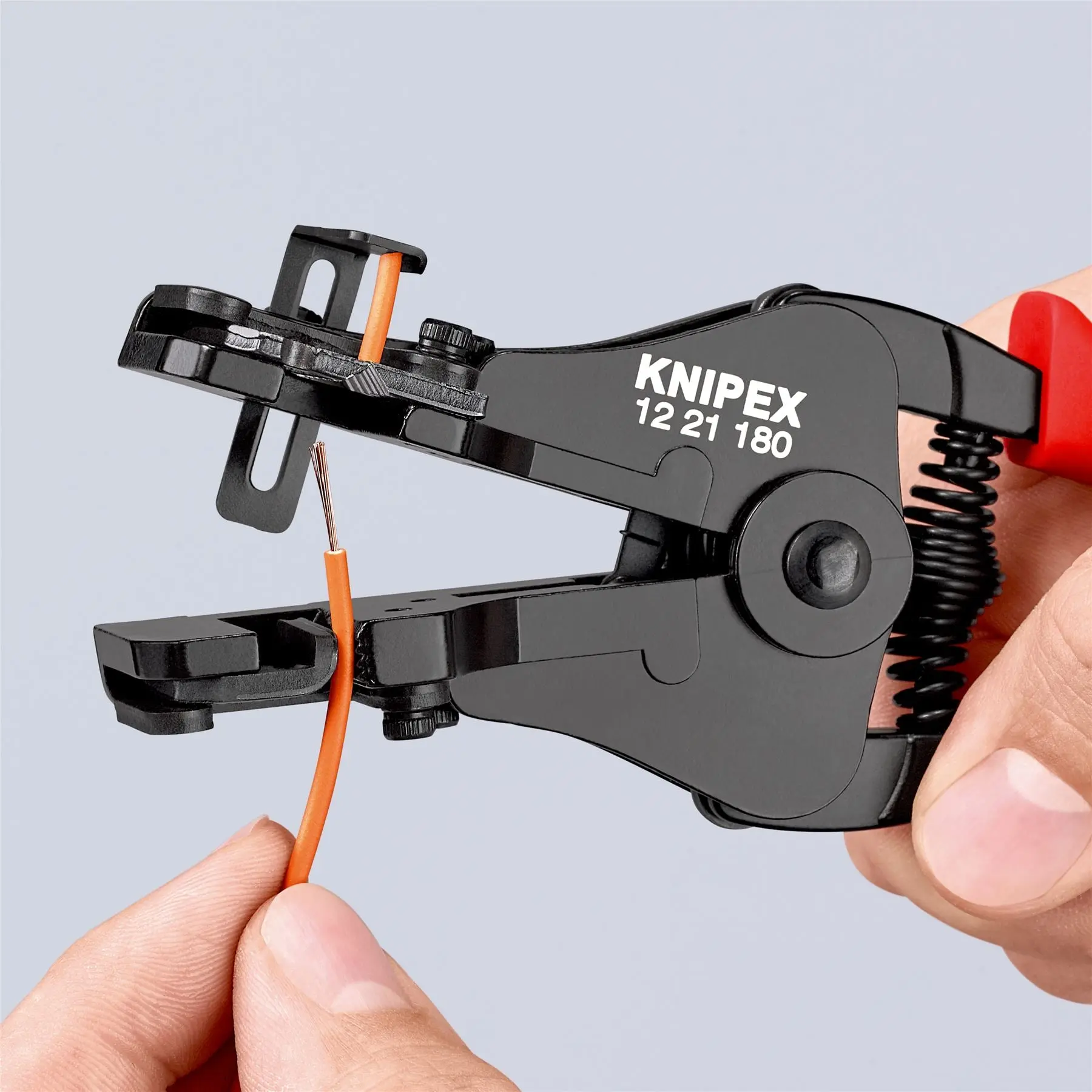 KNIPEX Insulation Stripper with Adapted Blades 180mm Stripping Pliers Plastic Coated 12 21 180 - Image 3