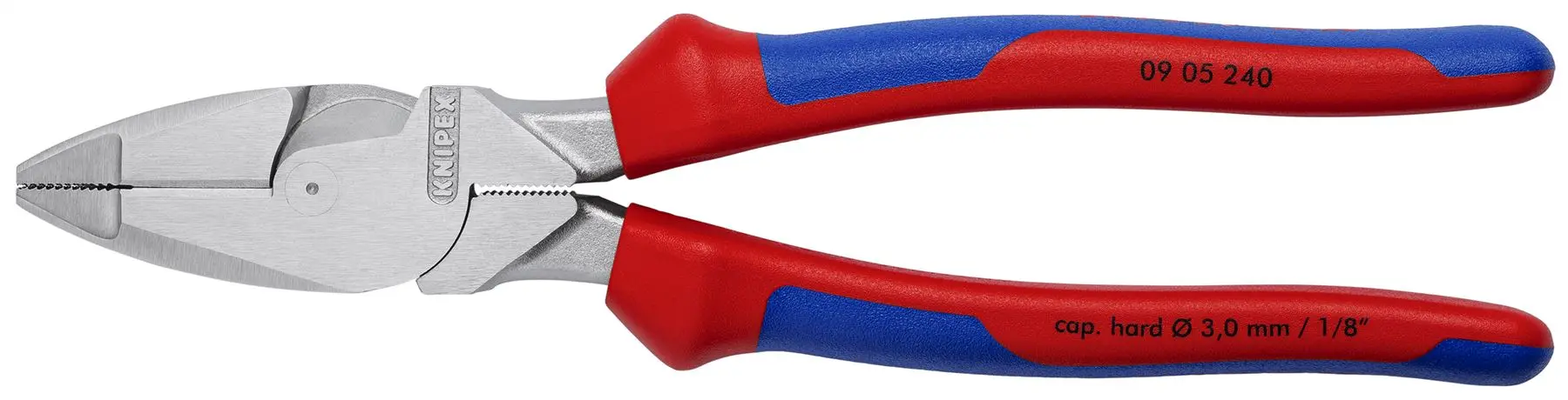 Knipex Linemans Pliers American Style 240mm Multi Component Grips Chrome Plated 09 05 240 - Image 3