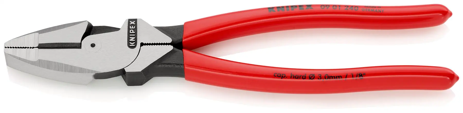 KNIPEX Lineman's Pliers American Style 240mm Plastic Coated Handles 09 01 240