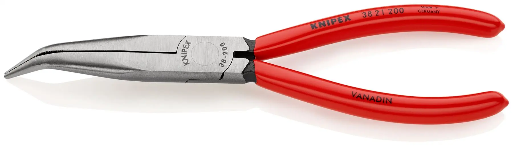 Knipex Mechanics Pliers 200mm 40 Degree Bent Half Round Jaws 38 21 200