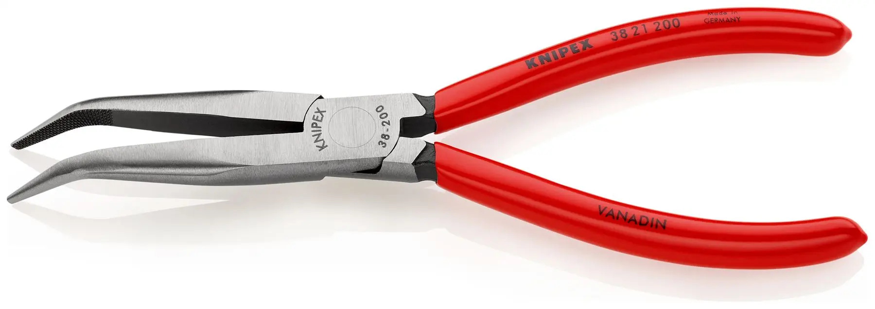 Knipex Mechanics Pliers 200mm 40 Degree Bent Half Round Jaws 38 21 200 - Image 2