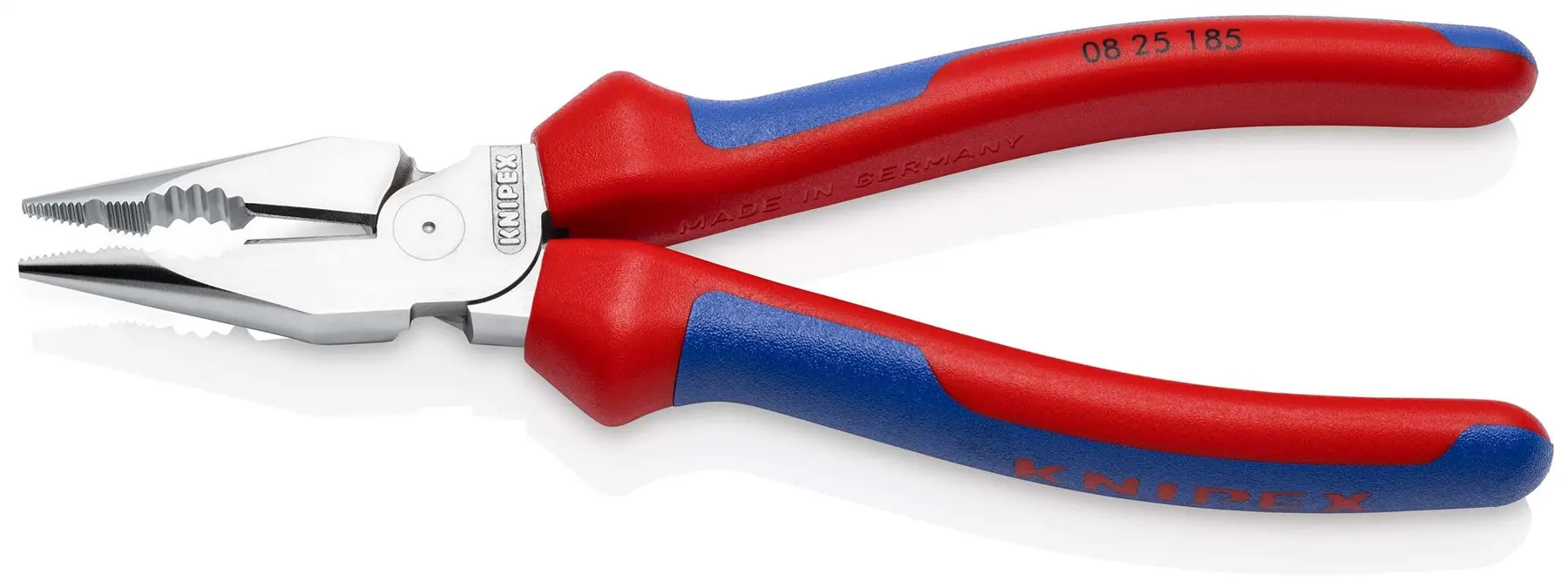 Knipex Needle Nose Combination Pliers 185mm Multi Component Grips Chrome 08 25 185 - Image 2