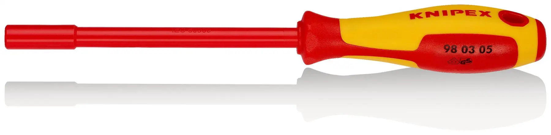 KNIPEX Nut Driver with Screwdriver Handle 5.0mm VDE Insulated Multi Component Grips 230mm 98 03 05