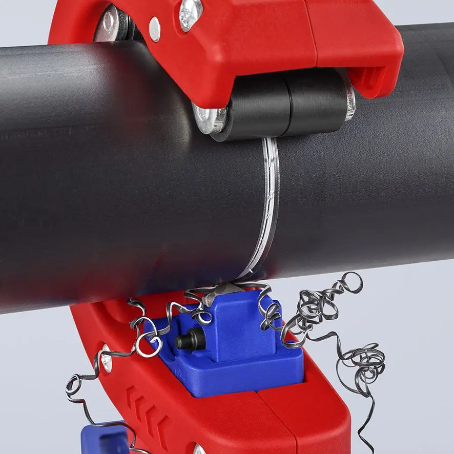 KNIPEX Pipe Cutter DP50 for Plastic Drain Pipes Cut and Chamfer 50mm Capacity 90 23 01 BK - Image 4