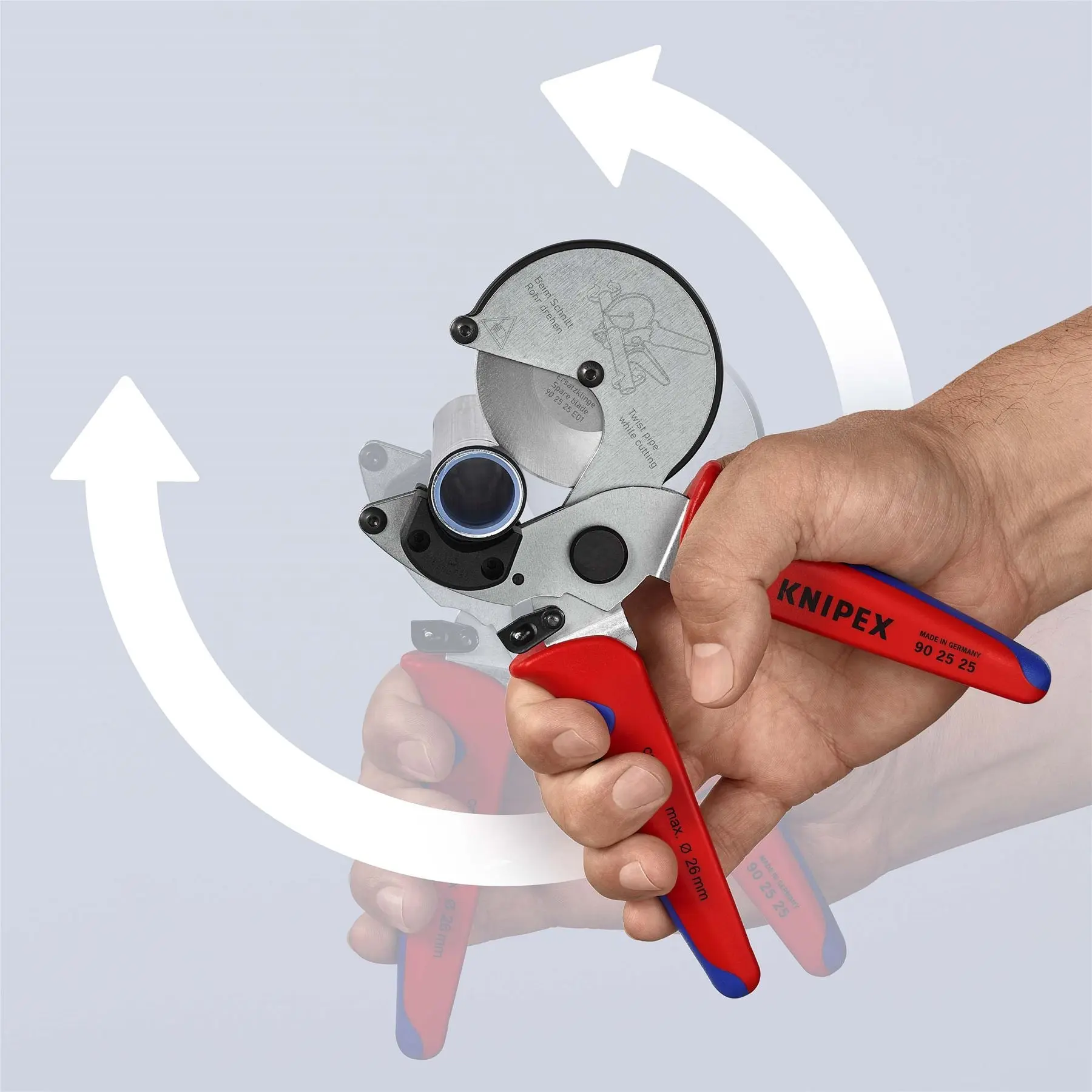 Knipex Pipe Cutter for Composite and Plastic Pipes 26mm Capactiy Multi Component Grips 90 25 25 - Image 12