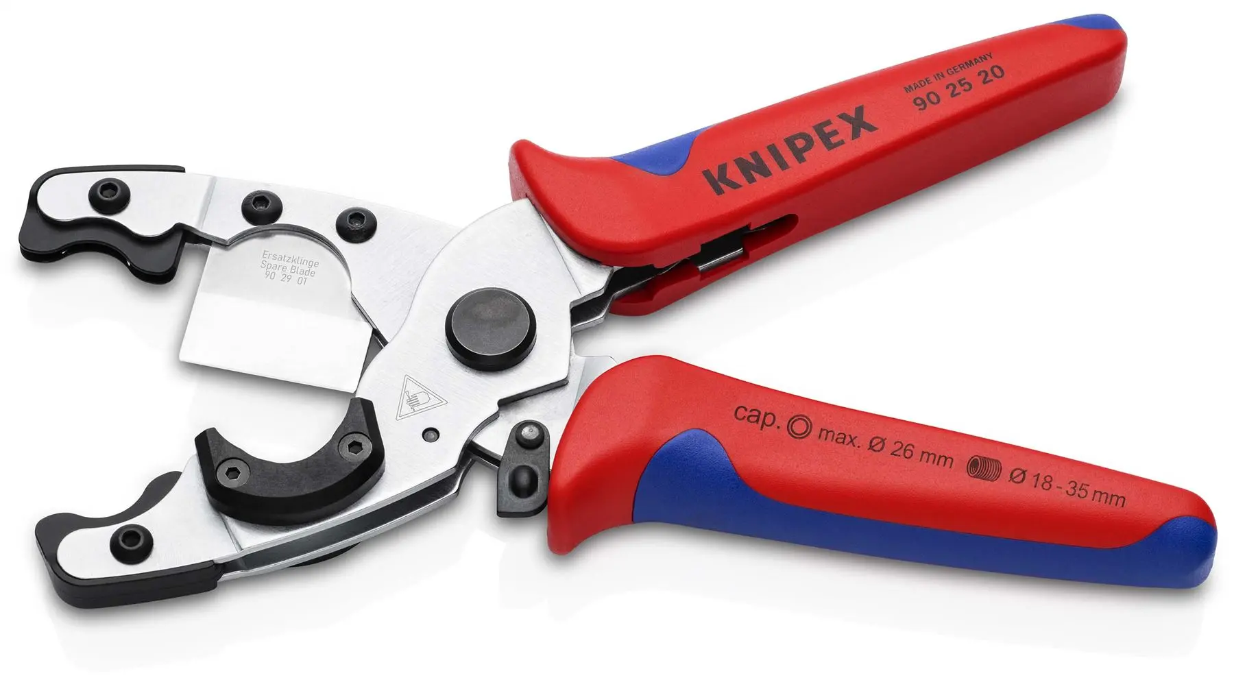 KNIPEX Pipe Cutter for Composite Pipes and Protective Tubes 210mm Multi Component Grips 90 25 20 - Image 2