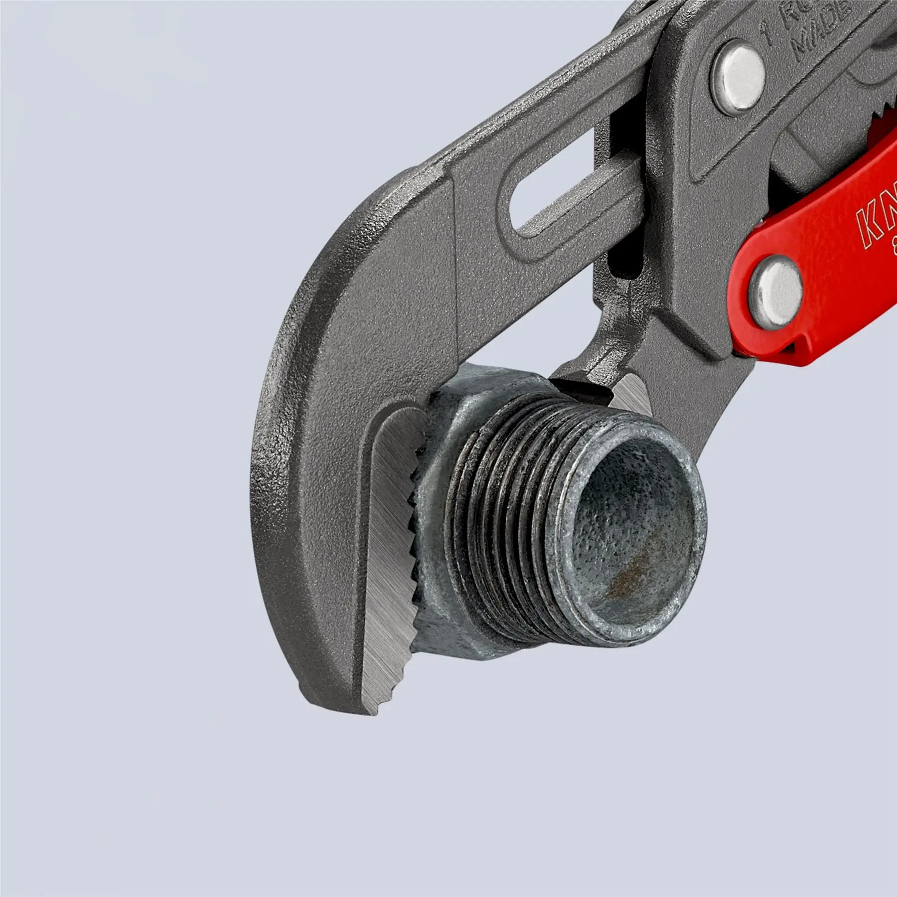 KNIPEX Pipe Wrench S-Type with Fast Adjustment 330mm Grey Powder Coated Plastic Coated Handles 83 61 010 - Image 4