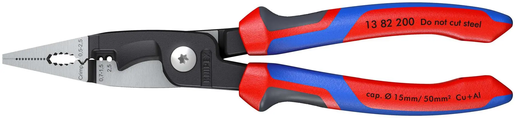 KNIPEX Pliers for Electrical Installation 200mm Multi Component Grips 13 82 200