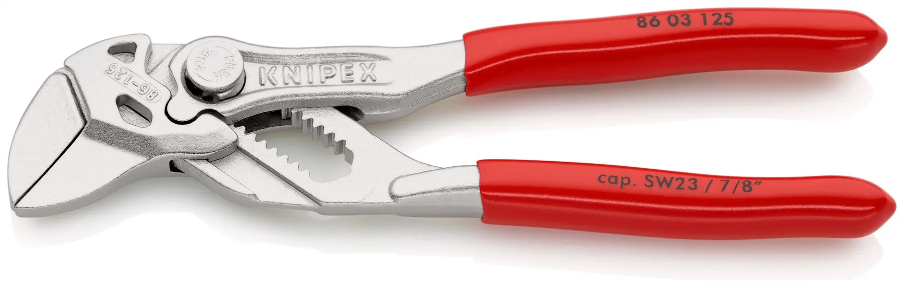 KNIPEX Pliers Wrench Slip Joint Plier 125mm Chrome Plastic Coated Handles 86 03 125 SB