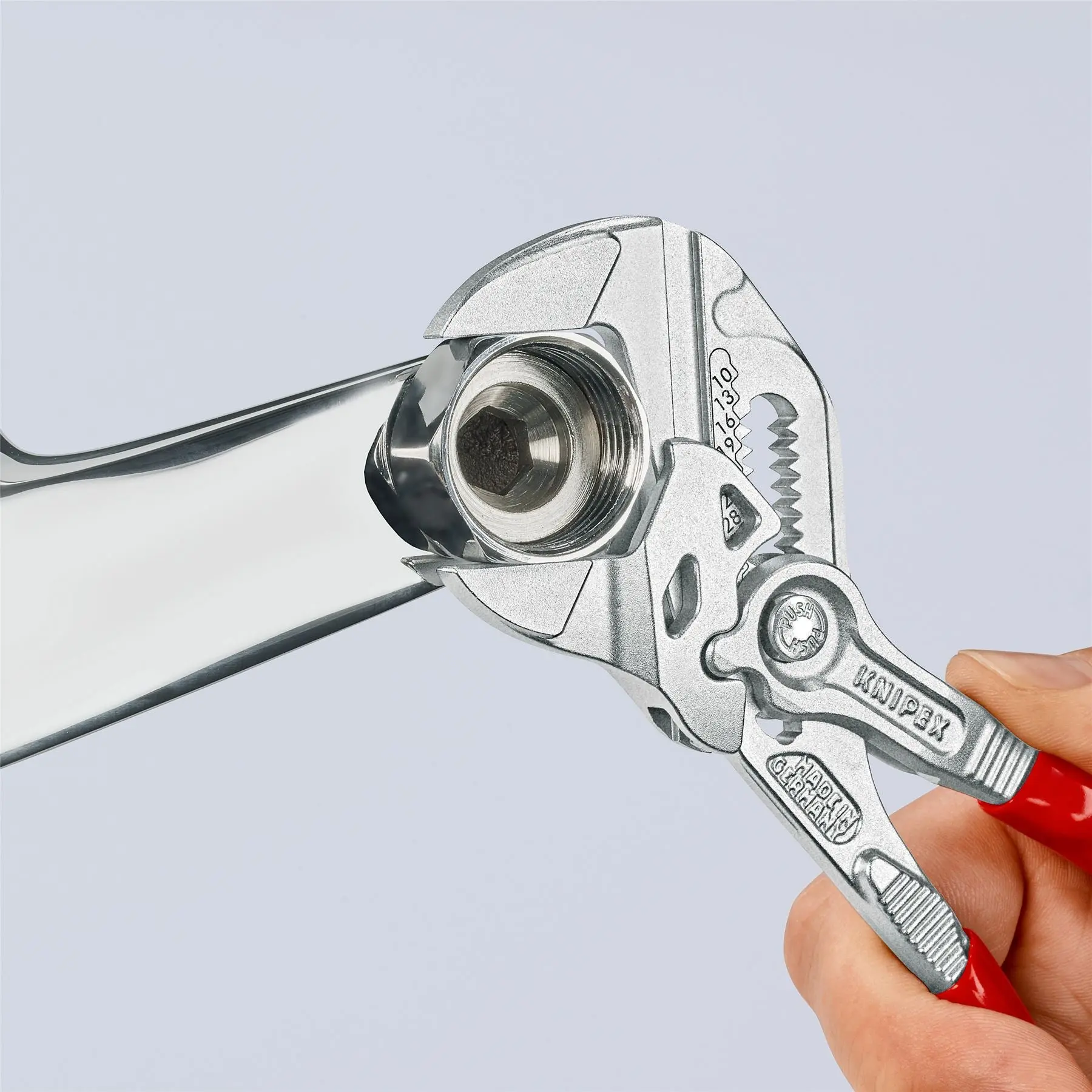 KNIPEX Pliers Wrench Slip Joint Plier 180mm Chrome Plastic Coated Handles 86 03 180 SB - Image 4