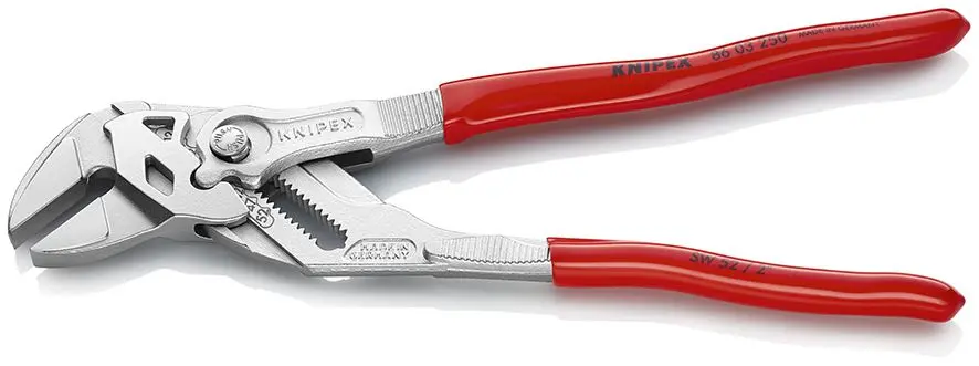 KNIPEX Pliers Wrench Slip Joint Plier 250mm Chrome Plastic Coated Handles 86 03 250 SB - Image 2