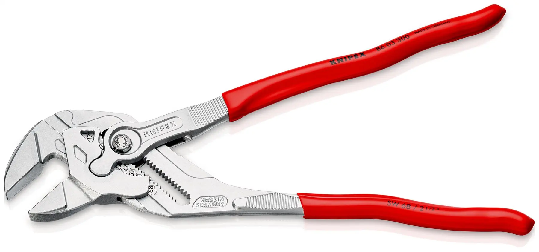 KNIPEX Pliers Wrench Slip Joint Plier 300mm Chrome Plastic Coated Handles 86 03 300 SB - Image 2