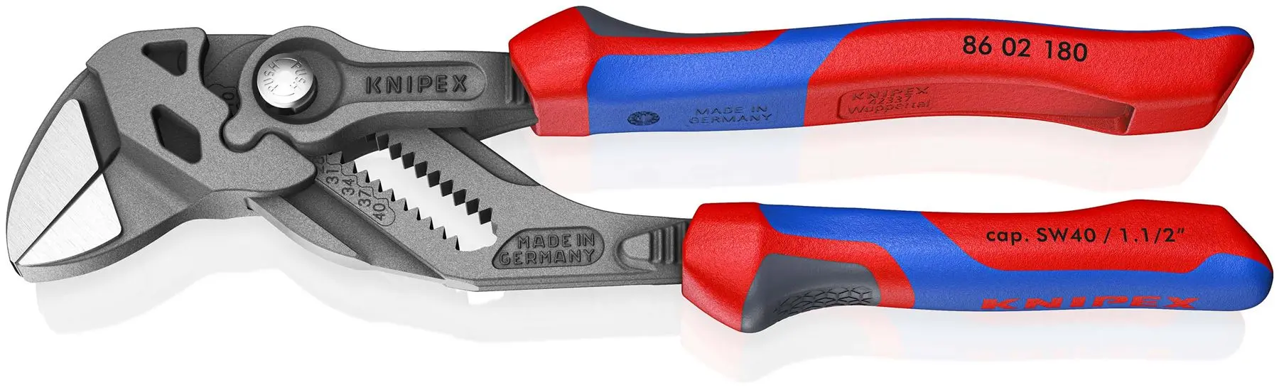 KNIPEX Pliers Wrench Slip Joint Water Pump Plier 180mm with Comfort Handles 86 02 180 SB