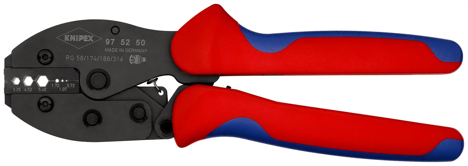 KNIPEX PreciForce Crimping Pliers for Coax BNC TNC Connectors with Multi Component Grips 220mm 97 52 50