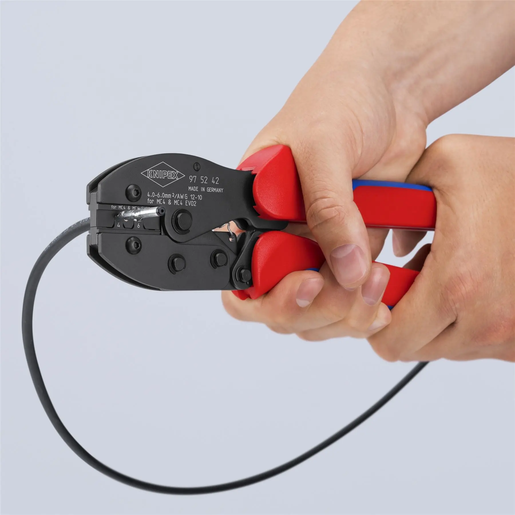 KNIPEX PreciForce Crimping Pliers for MC4/MC4 EVO 2 Connectors with Multi Component Handles 220mm 97 52 42 - Image 8