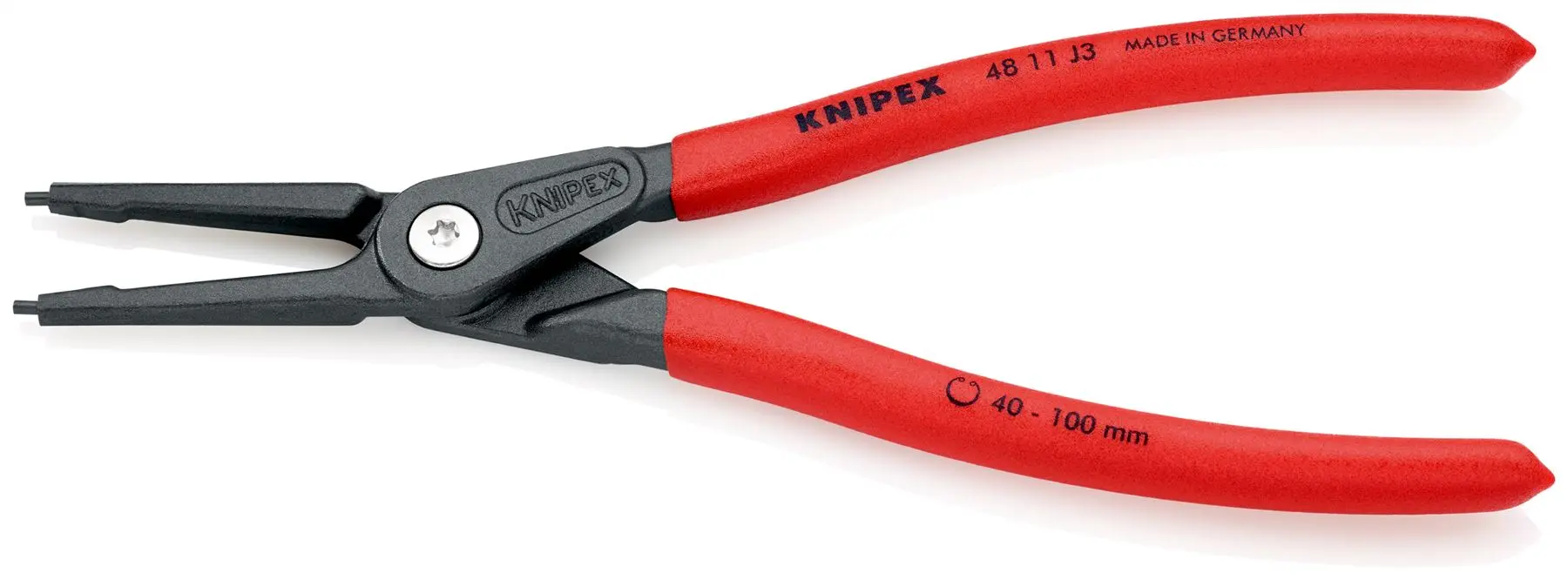 KNIPEX Precision Circlip Pliers for Internal Circlips in Bore Holes 225mm 2.3mm Diameter Tips 40 11 J3 - Image 2