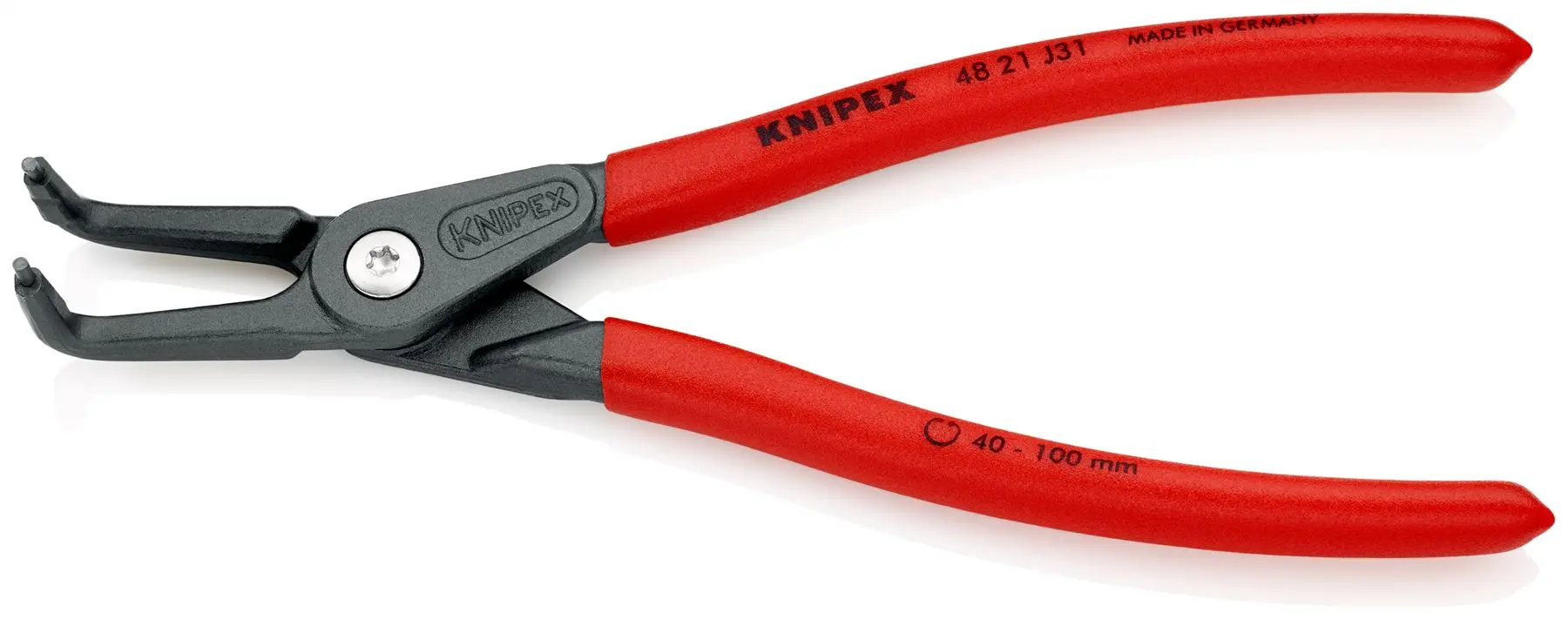 KNIPEX Precision Circlip Pliers for Internal Circlips in Bore Holes 90° Angled 210mm 2.3mm Diameter Tips 40 21 J31 - Image 2