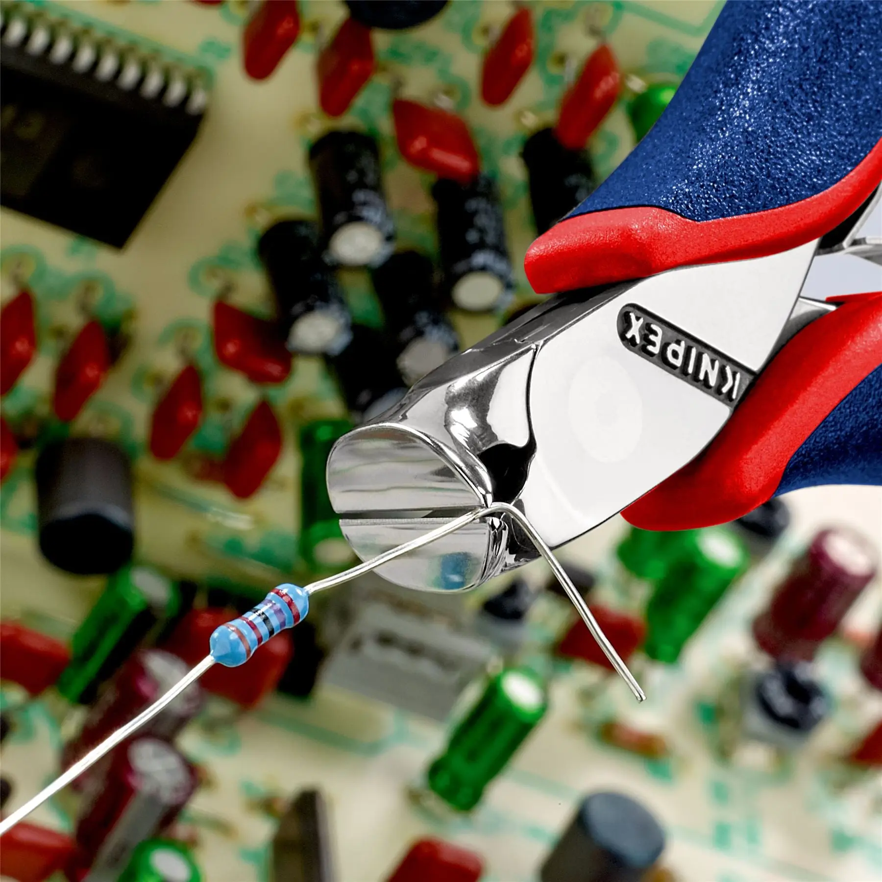 KNIPEX Precision Electronics End Cutting Nipper Pliers 15° Bend 120mm Multi Component Grips 64 32 120 - Image 3