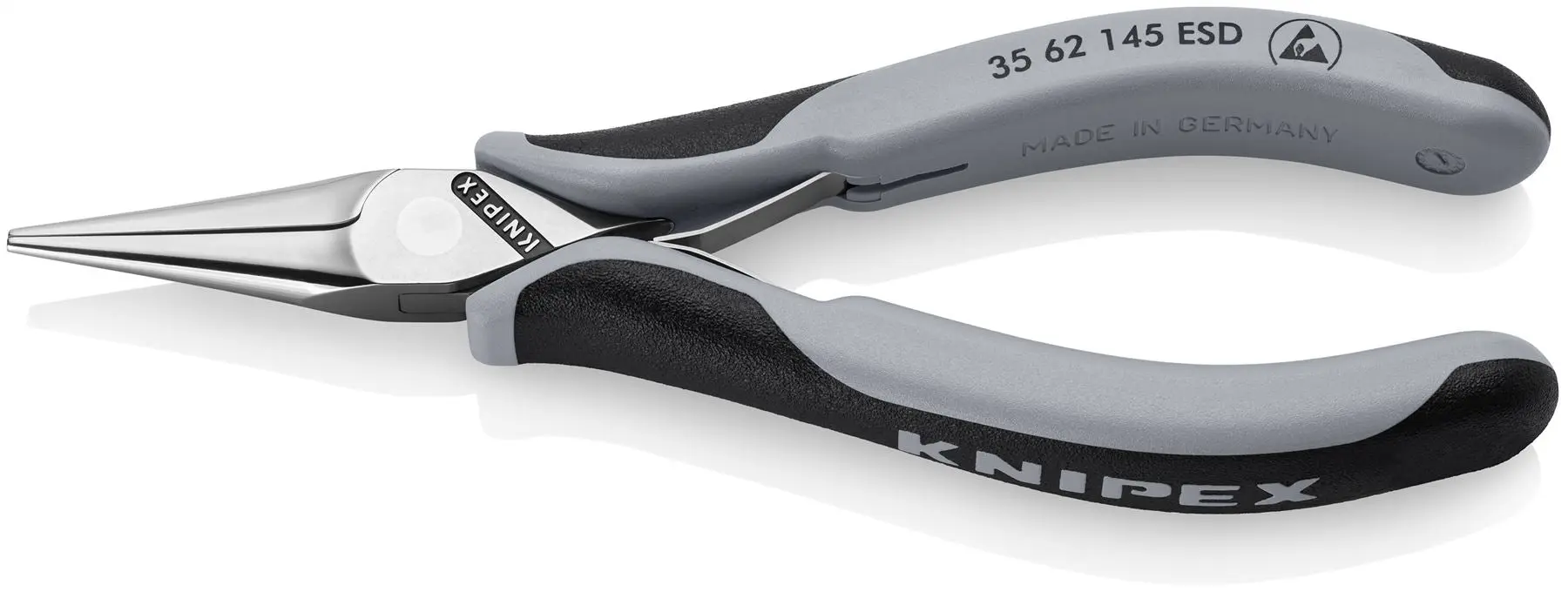 KNIPEX Precision Electronics Gripping Pliers 145mm Black/Grey Multi Component Grips 35 62 145 ESD