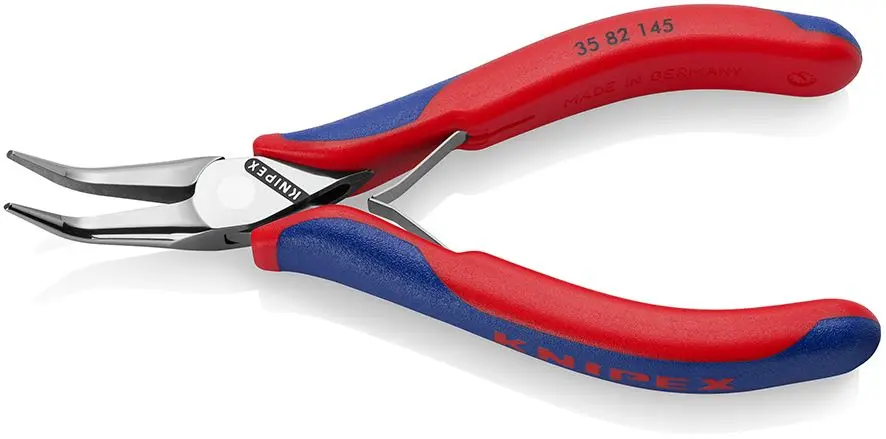 KNIPEX Precision Electronics Gripping Pliers 45° Bent Nose 145mm Multi Component Grips 35 82 145 - Image 2