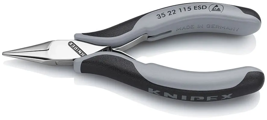 KNIPEX Precision Electronics Gripping Pliers ESD 115mm Black/Grey Multi Component Grips 35 22 115 ESD