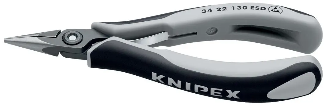 KNIPEX Precision Electronics Gripping Pliers ESD 135mm Black/Grey Multi Component Grips 34 22 130 ESD