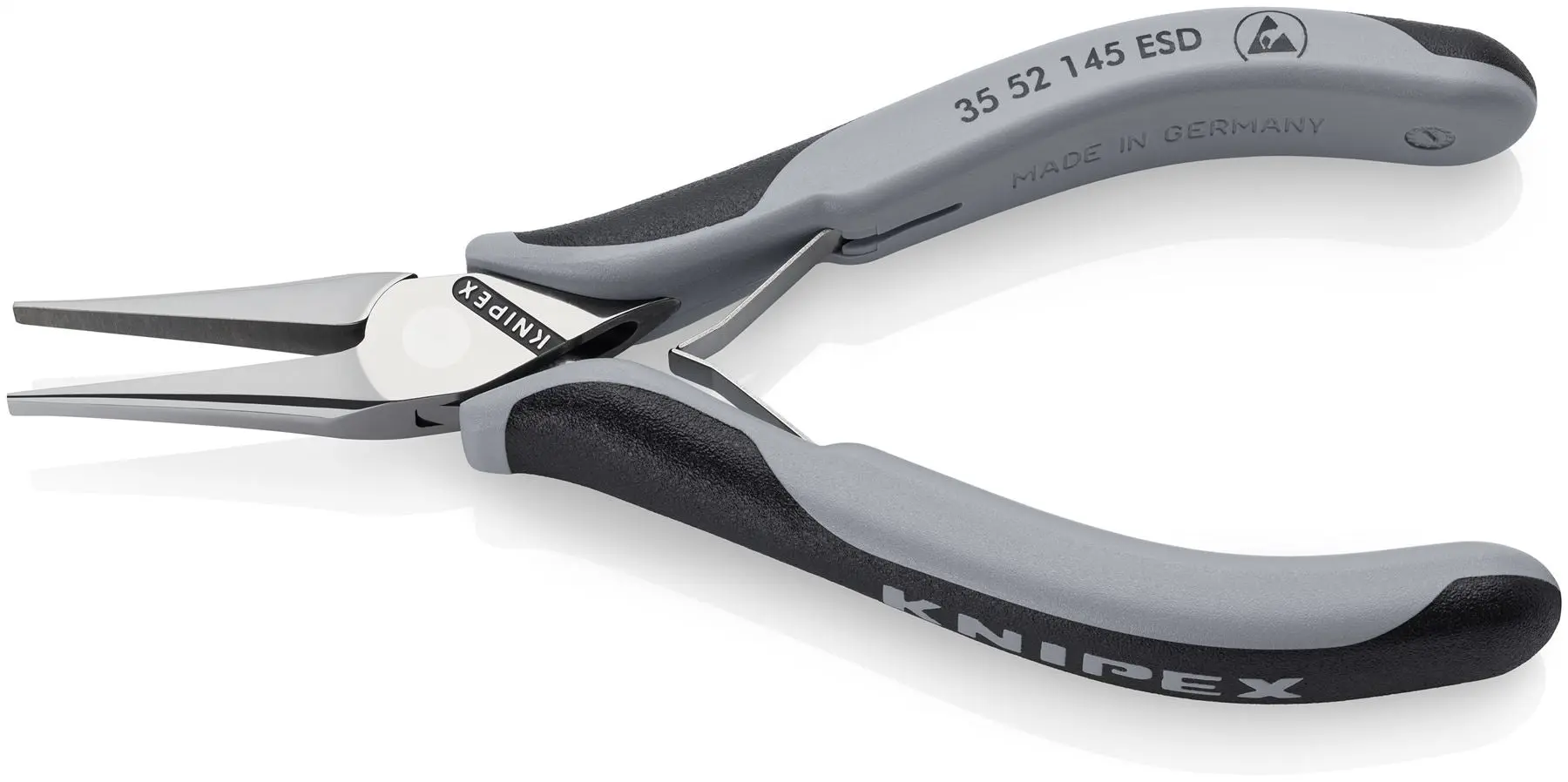 KNIPEX Precision Electronics Gripping Pliers ESD 145mm Black/Grey Multi Component Grips 35 52 145 ESD - Image 2