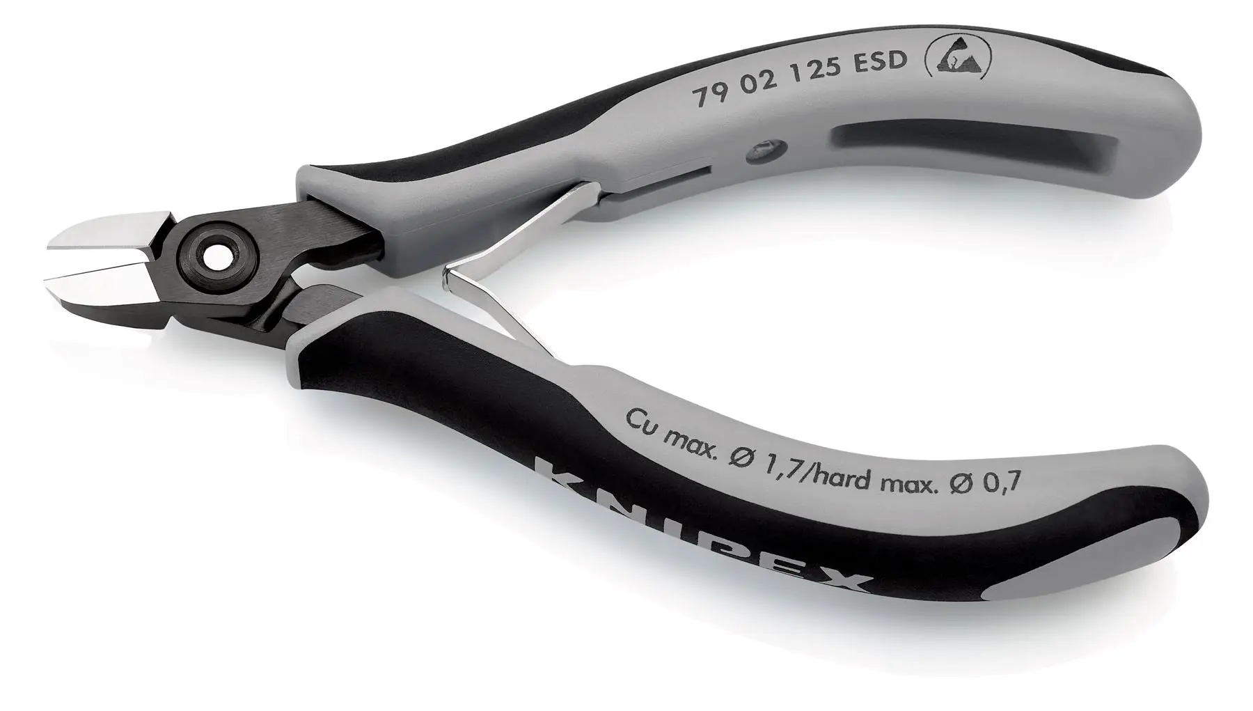 KNIPEX Precision Electronics Side Cutter Cutting Pliers ESD 125mm Multi Component Grips 79 02 125 ESD - Image 2
