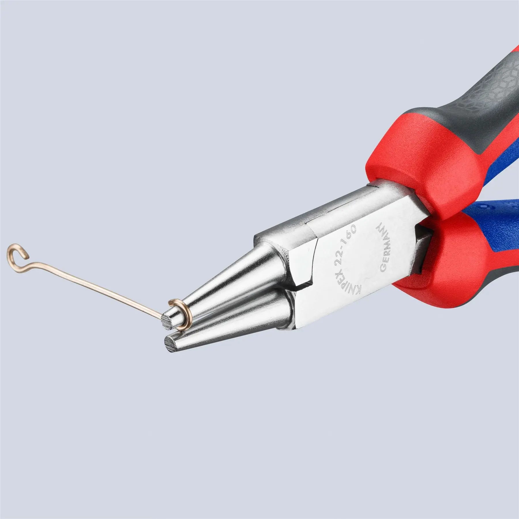 KNIPEX Round Nose Pliers 160mm Chrome with Comfort Handles 22 05 160 - Image 6