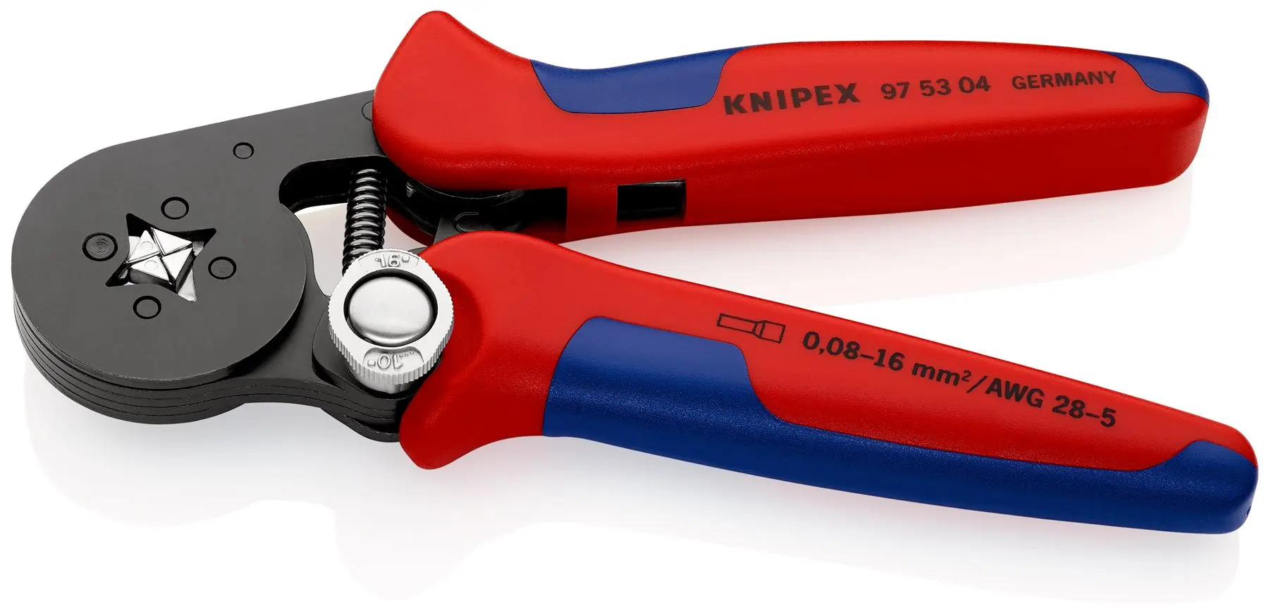 KNIPEX Self Adjusting Crimping Pliers for Wire Ferrules with Lateral Access 0.08-16mm² 180mm Multi Component Grips 97 53 04 SB - Image 2