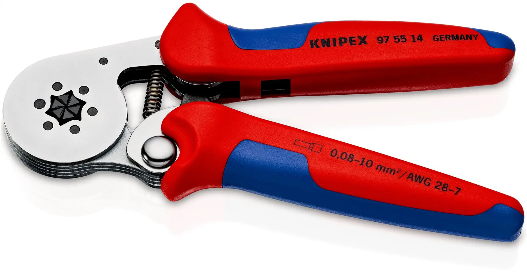 Knipex Self Adjusting Electricians Crimping Pliers for Wire Ferrules 0.08-10mm² 28-8 AWG 95 55 14 - Image 2
