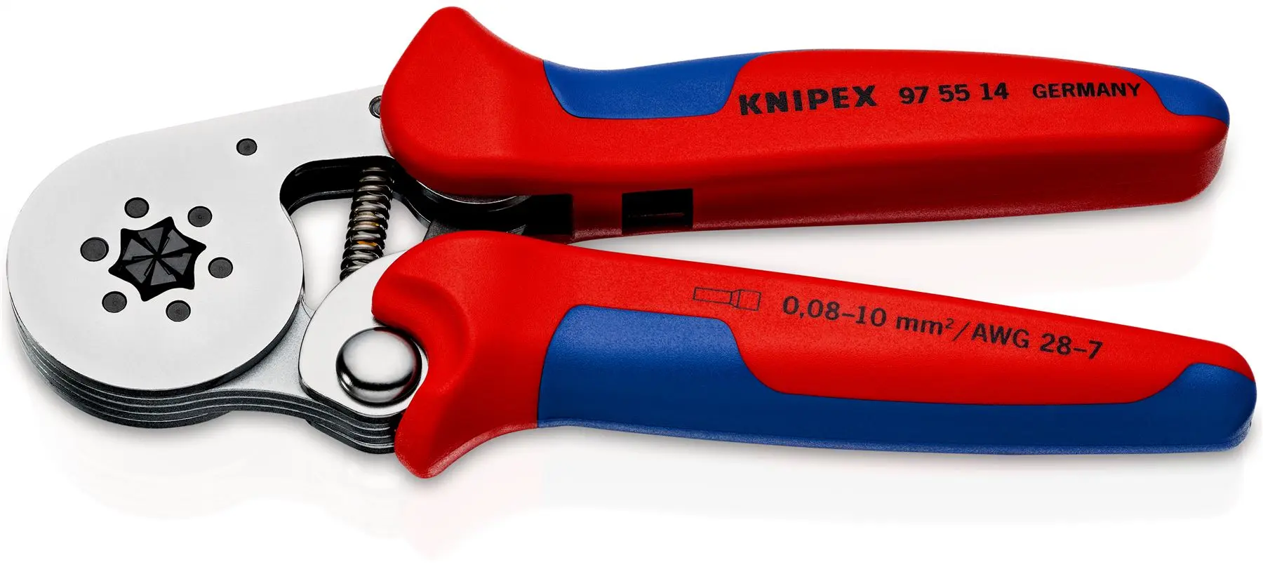 Knipex Self Adjusting Electricians Crimping Pliers for Wire Ferrules 0.08-10mm² 28-8 AWG 95 55 14 - Image 3