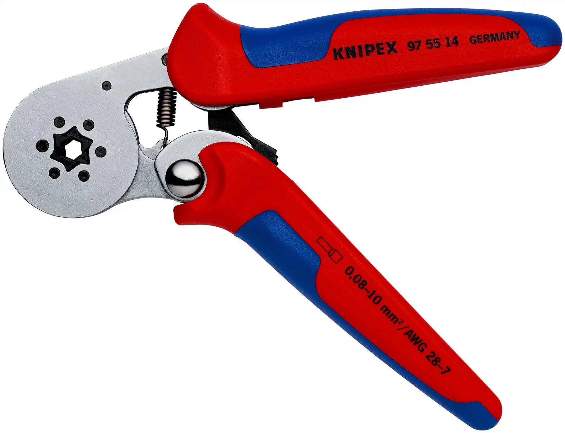 Knipex Self Adjusting Electricians Crimping Pliers for Wire Ferrules 0.08-10mm² 28-8 AWG 95 55 14 - Image 4