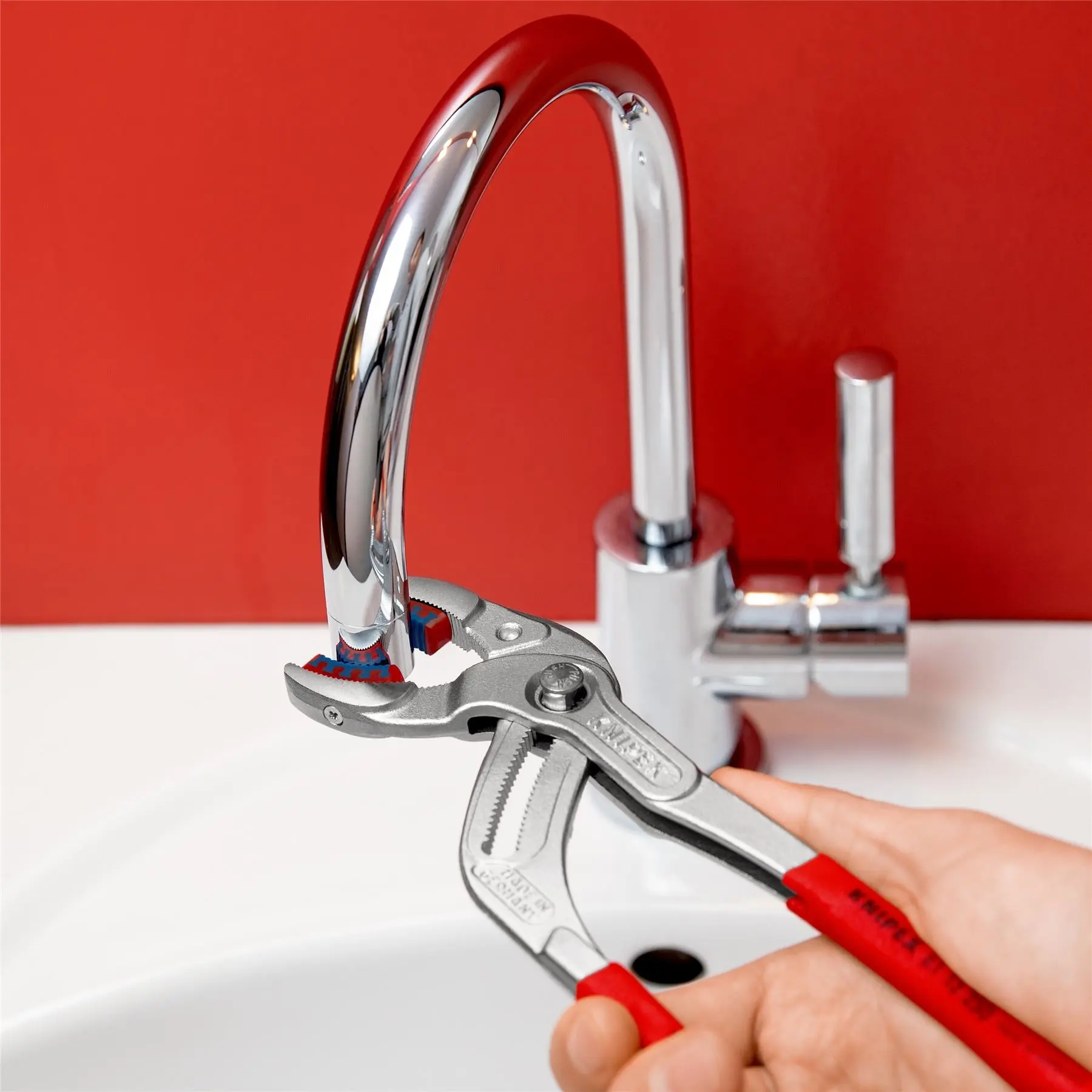 Knipex Siphon and Connector Pliers SpeedGrip Chrome Plated Plastic Jaws 250mm 81 13 250 - Image 10