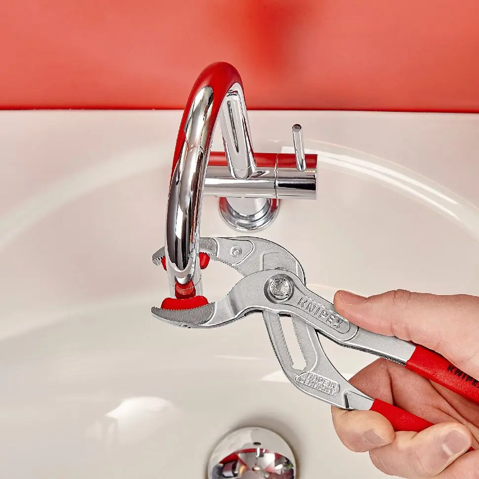 Knipex Siphon and Connector Pliers SpeedGrip Chrome Plated Plastic Jaws 250mm 81 13 250 - Image 6