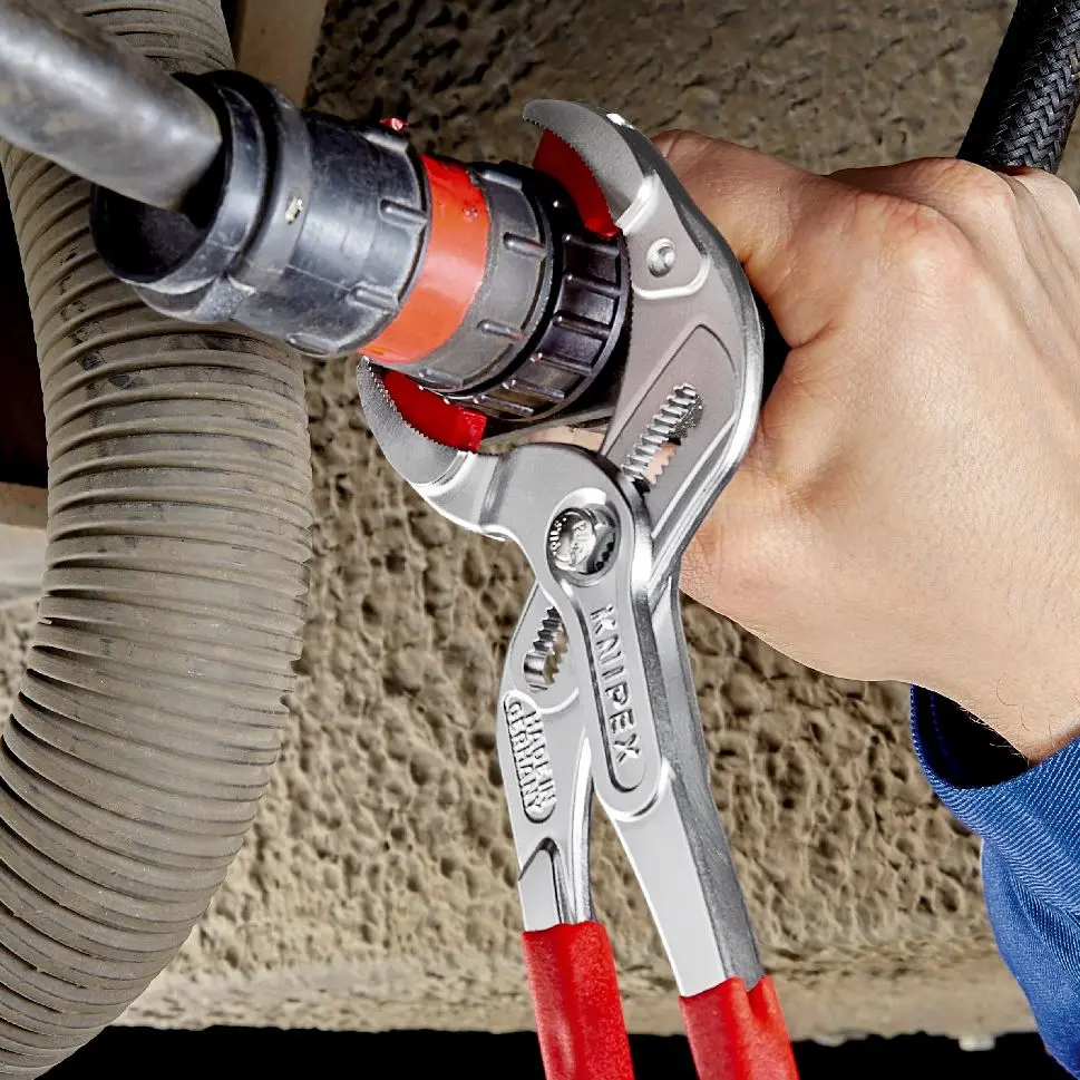 Knipex Siphon and Connector Pliers SpeedGrip Chrome Plated Plastic Jaws 250mm 81 13 250 - Image 8