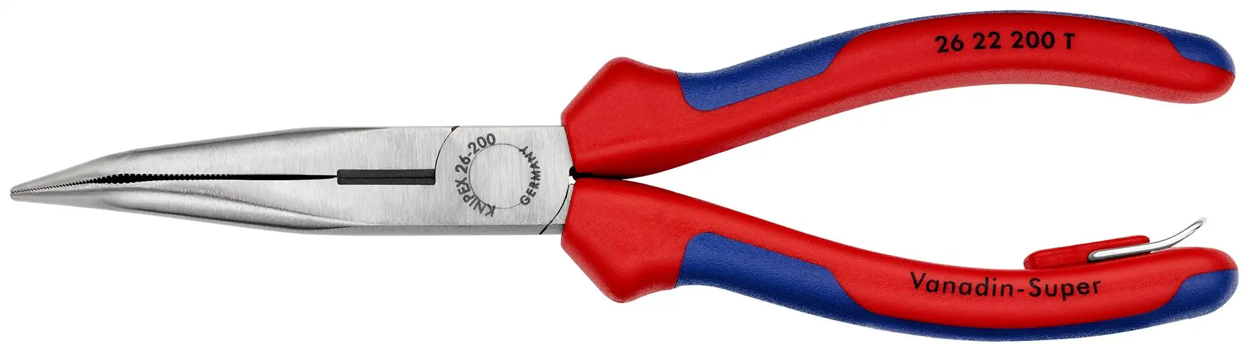 Knipex Snipe Nose Side Cutting Pliers 40° Bend 200mm Multi Component Grips with Tether Point 26 22 200 T - Image 3