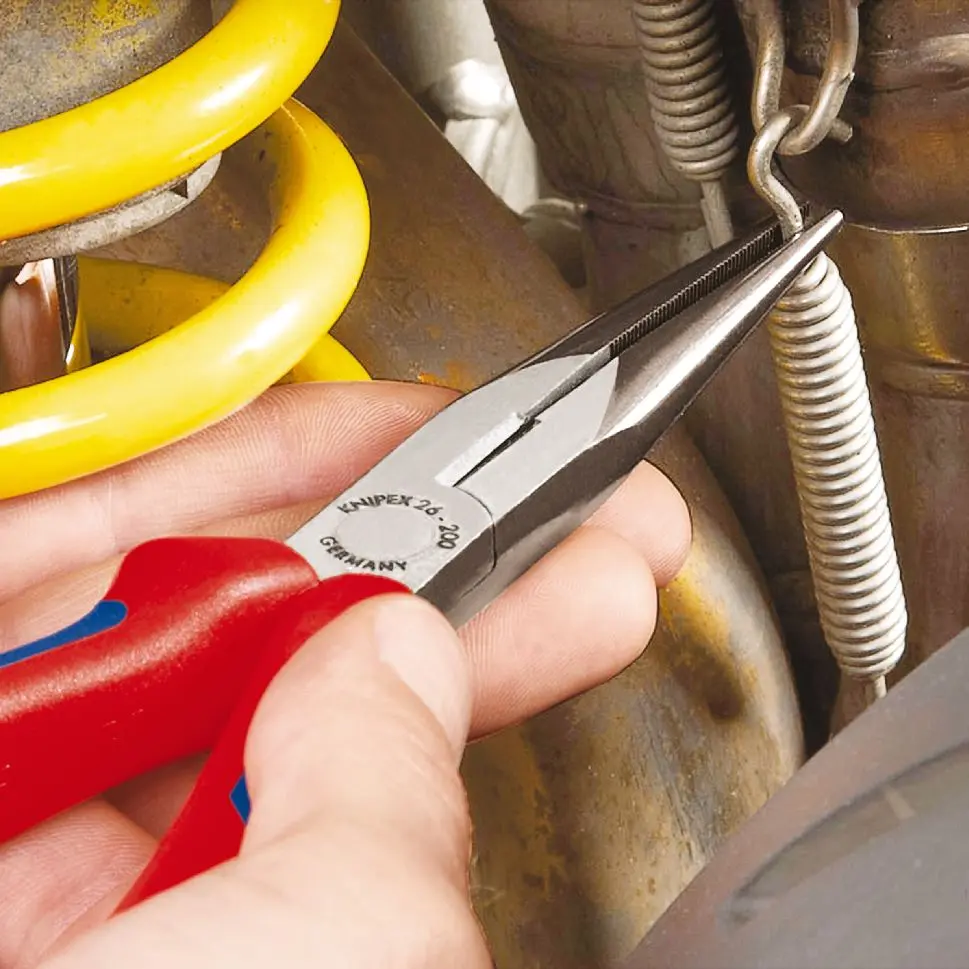 KNIPEX Snipe Nose Side Cutting Pliers 40° Bend 200mm Plastic Coated Handles 26 21 200 - Image 3