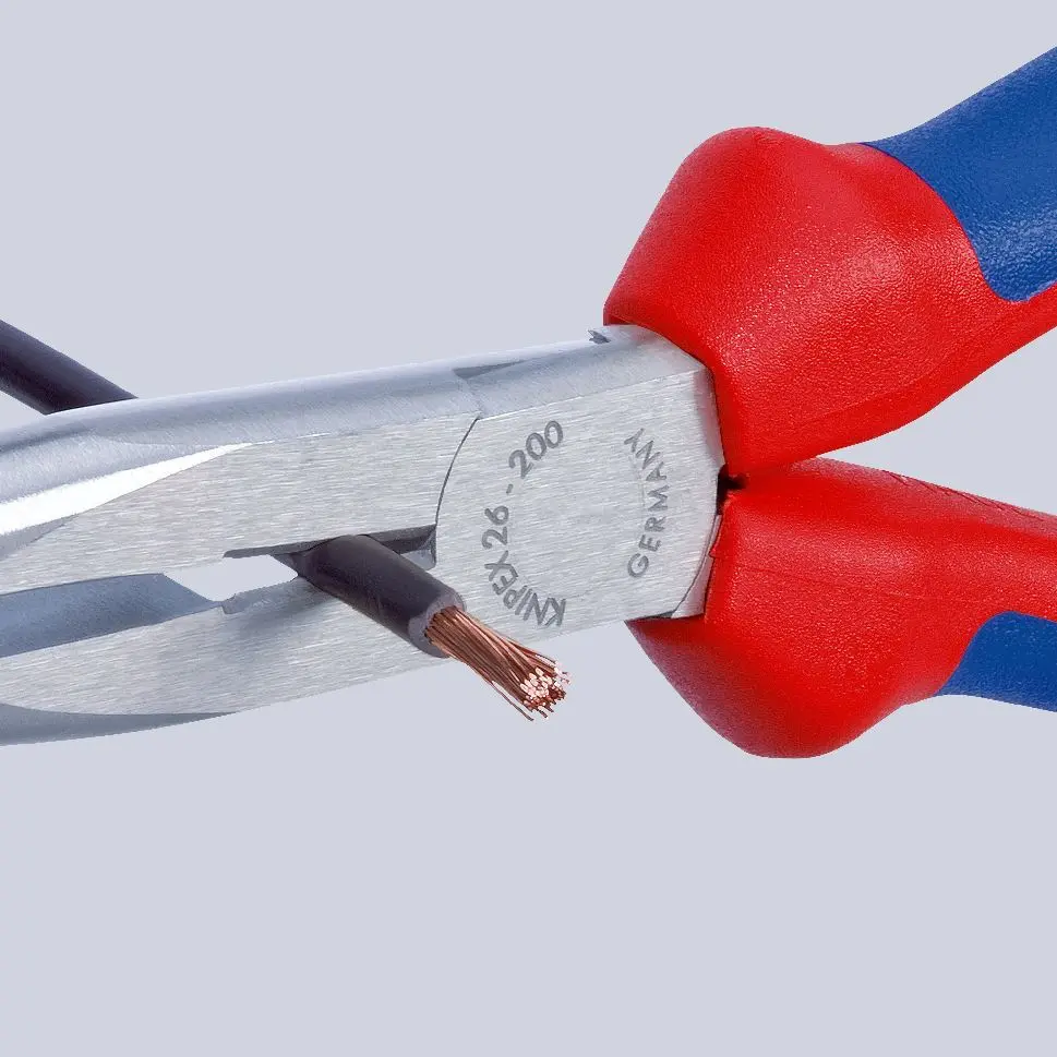 KNIPEX Snipe Nose Side Cutting Pliers 40° Bend 200mm Plastic Coated Handles 26 21 200 - Image 4