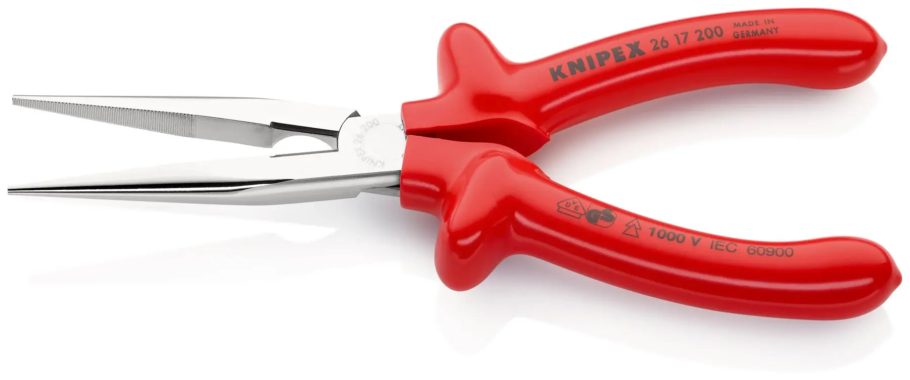 KNIPEX Snipe Nose Side Cutting Pliers Stork Beak Plier 200mm VDE Dipped Insulation Handles 26 17 200 - Image 2