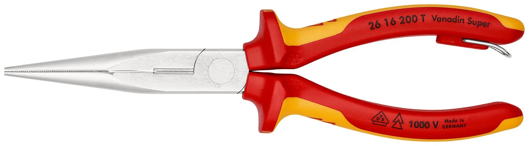 Knipex Snipe Nose Side Cutting Pliers Stork Beak Plier 200mm VDE Insulated 1000V Tether Point 26 16 200 T - Image 3