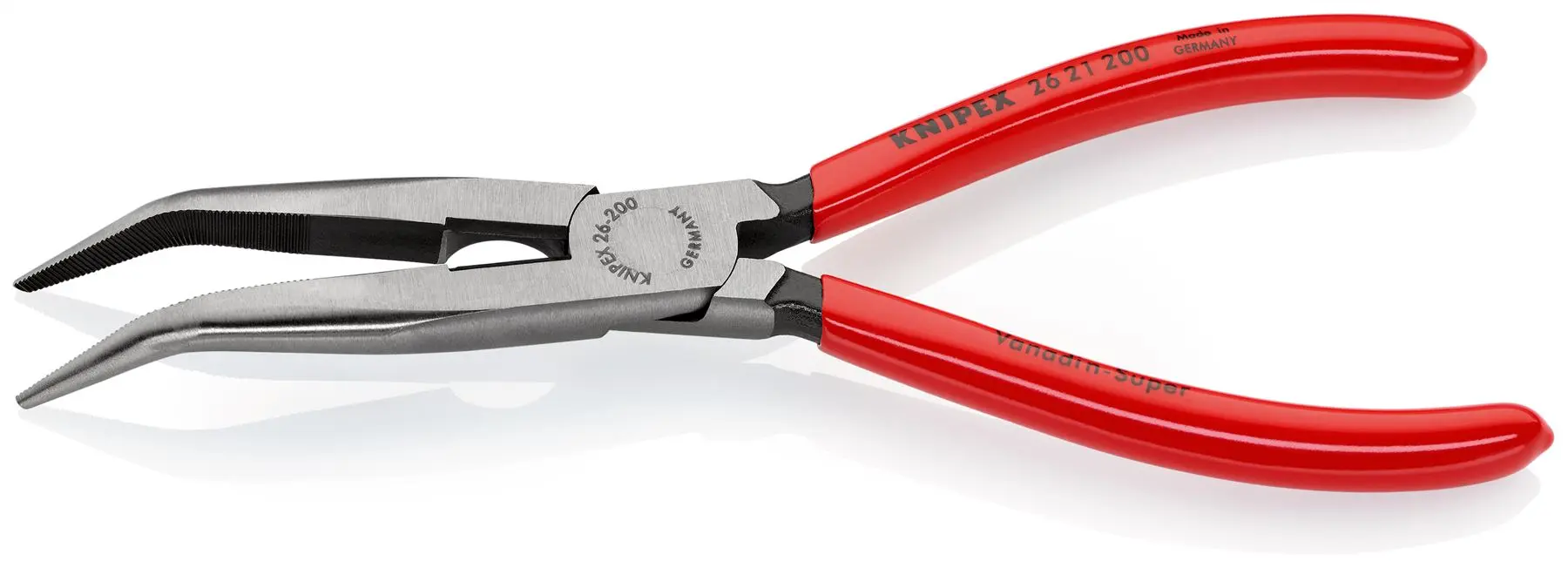 KNIPEX Snipe Nose Side Cutting Pliers Stork Beak Plier Bent Nose 200mm Plastic Coated 26 21 200 SB - Image 2