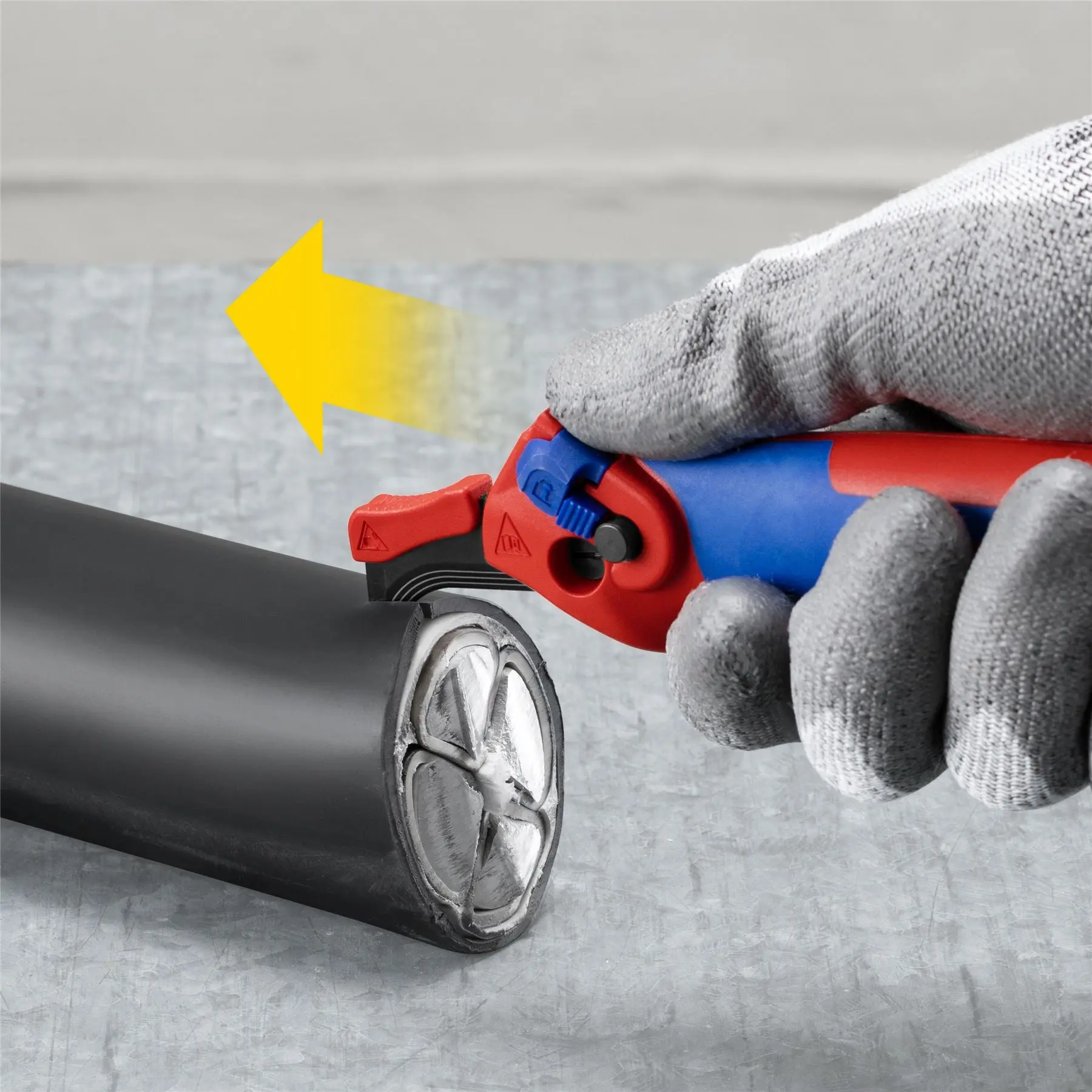 KNIPEX Stripping Knife with Guide Shoe 145mm Ratchet Function 16 50 145 SB - Image 5