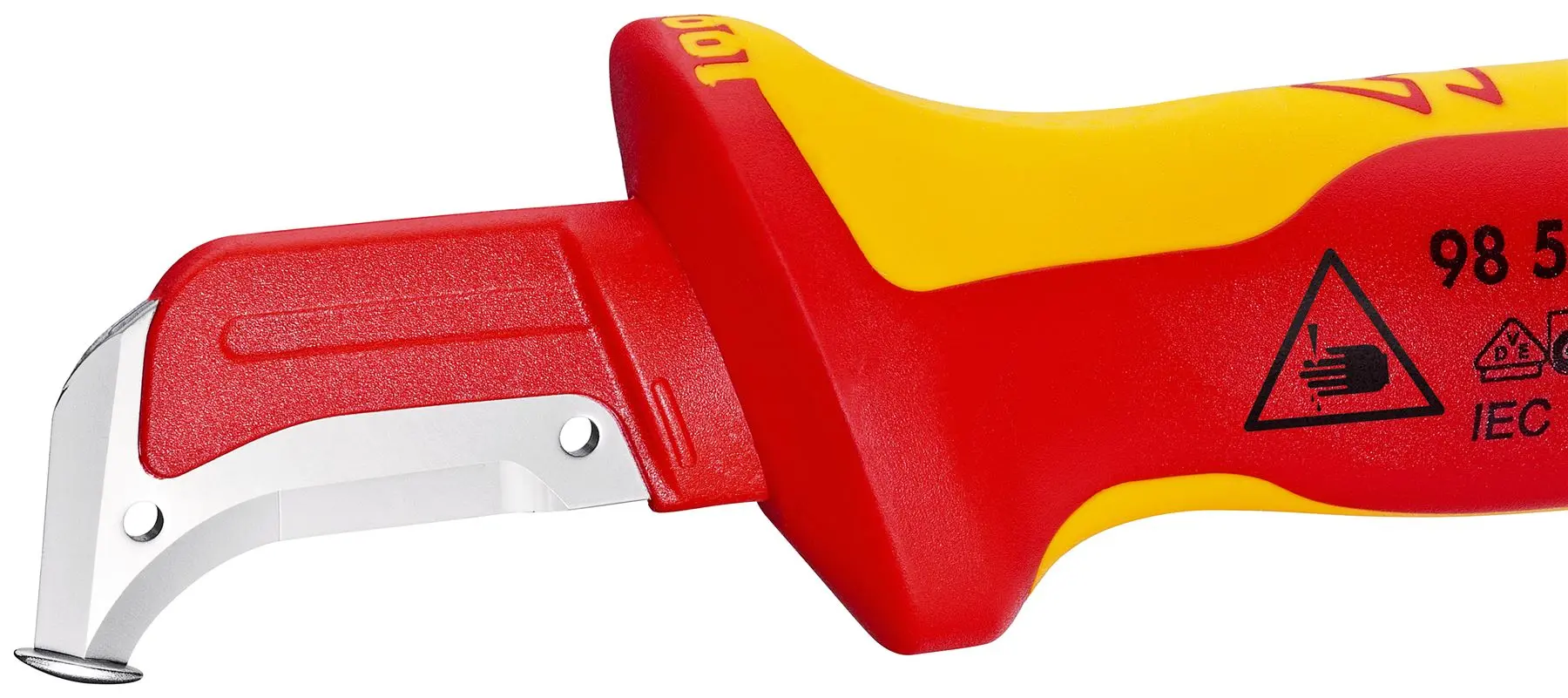 Knipex Stripping Knife with Guide Shoe VDE Insulated 1000V 38mm Blade Length 180mm 98 55 SB - Image 3