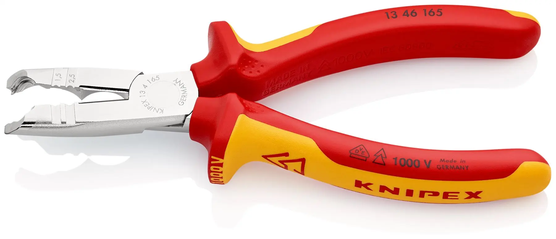 KNIPEX Stripping Pliers 165mm VDE Chrome Multi Component Grips 13 46 165 SB - Image 2