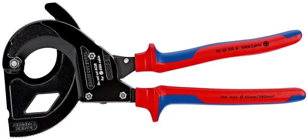 Knipex SWA Cable Cutter Ratchet Action for Steel Wire Armoured Cables 95 32 315 A - Image 2