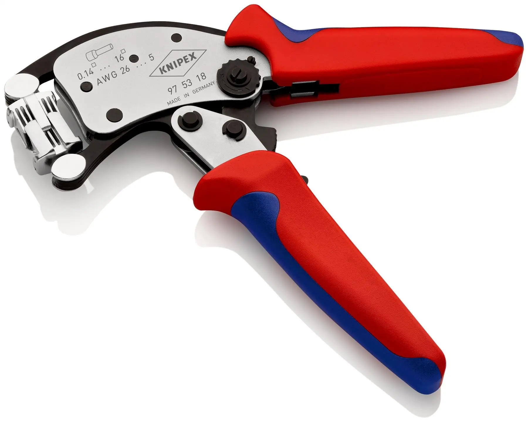 KNIPEX Twistor16 Self Adjusting Crimping Pliers Wire Ferrules Rotatable Die Head 0.14-16mm² 200mm Multi Component Grips 97 53 18 SB - Image 2