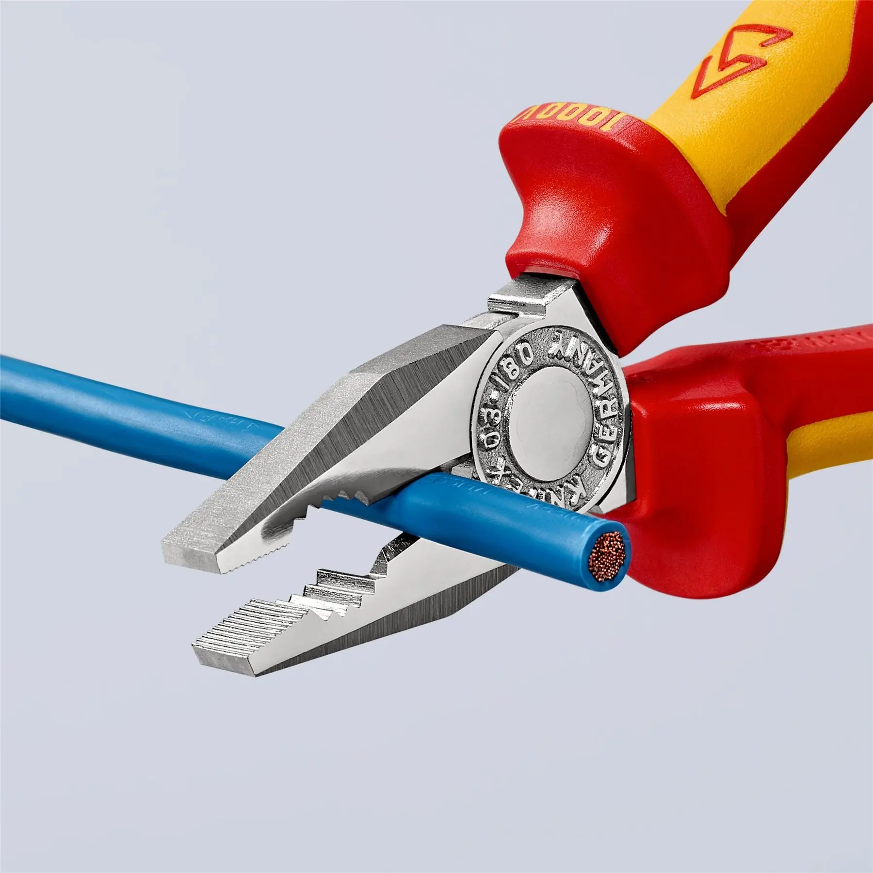 KNIPEX VDE Combination Pliers 160mm Chrome with Multi Component Grip 03 06 160 SB - Image 4