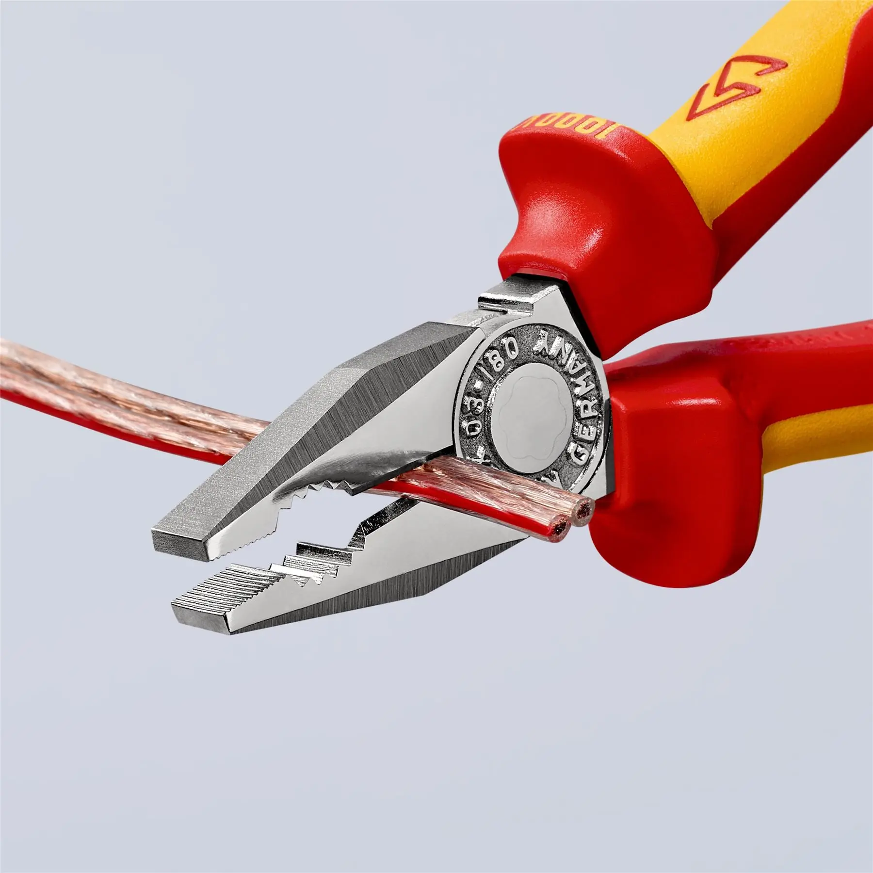 KNIPEX VDE Combination Pliers 160mm Chrome with Multi Component Grip 03 06 160 SB - Image 5